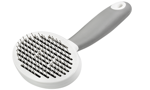 Brosse pour Chien un Nettoyage Brosse auto-nettoyante à picots pour chien et chat, picots fins en métal, poignée ergonomique, pour poils morts et nœuds.