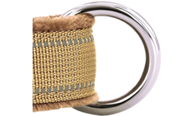 Imbracatura per cane riflettente marrone con imbottitura morbida e design no-pull, visibilità migliorata, durevole.