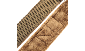 Imbracatura per cane riflettente marrone con imbottitura morbida e design no-pull, visibilità migliorata, vestibilità comoda.