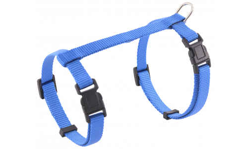 Pettorina per Gatti Collare per gatto blu con cinturini regolabili e D-ring in metallo resistente per guinzaglio, sicuro e comodo.