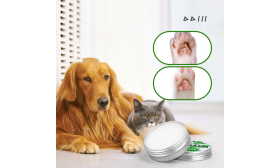 Boîte verte et blanche de baume bio pour pattes de chiens et chats, 60g, doux et très efficace pour les pattes.
