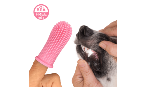 360º Silikon Fingerzahnbürste für Hunde