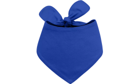 Bandana pour chien en coton bleu personnalisé avec un nœud, facile à laver, personnalisable avec un nom brodé.