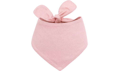 Pinkfarbene Baumwoll-personalisierte Hundebandana mit Knotenbindung, leicht zu waschen, individuell mit gesticktem Namen.