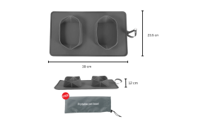 Gamelle de Voyage Pliable pour Chien - 1 200 ml tapis alimentaire double pliable
