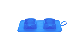 Gamelle de Voyage Pliable pour Chien - 1 200 ml tapis alimentaire double pliable