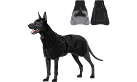 Manteau imperméable réfléchissant pour chien avec doublure en polaire chaude