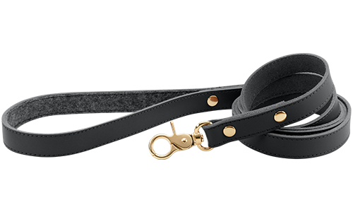 Guinzaglio in Vera Pelle di Alta qualità per Cani Guinzaglio per cane in pelle nera, 120 cm, resistente, gancio dorato e borchie per un look lussuoso.