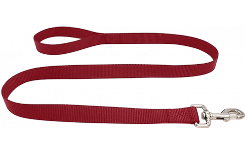 Haltbare rote Nylon-Hundeleine 120 cm, leicht zu reinigen, strapazierfähiges Material und mit einem Verschluss.