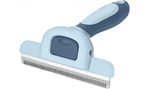 Unterfellkamm für Hunde zum Entfilzen Blaue Hundepflegebürste mit feinen Metallzähnen und ergonomischem Griff, zum Entfernen von losem Fell.