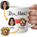 Personalisierte Hund Tasse „It's a Match“ – Geschenk für Hundeliebhaber