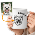 Personalisierte Hund Tasse mit kunstvollem Fotodesign – Füge den Namen deines Hundes hinzu