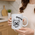 Personalisierte Hund Tasse mit kunstvollem Fotodesign – Füge den Namen deines Hundes hinzu